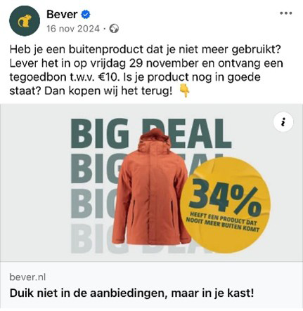 De social post van Bever