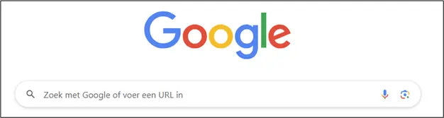 Screenshot van de Google zoekbalk