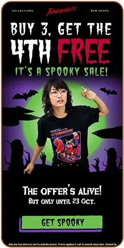 Full view of the Halloween email by ThreadHeads