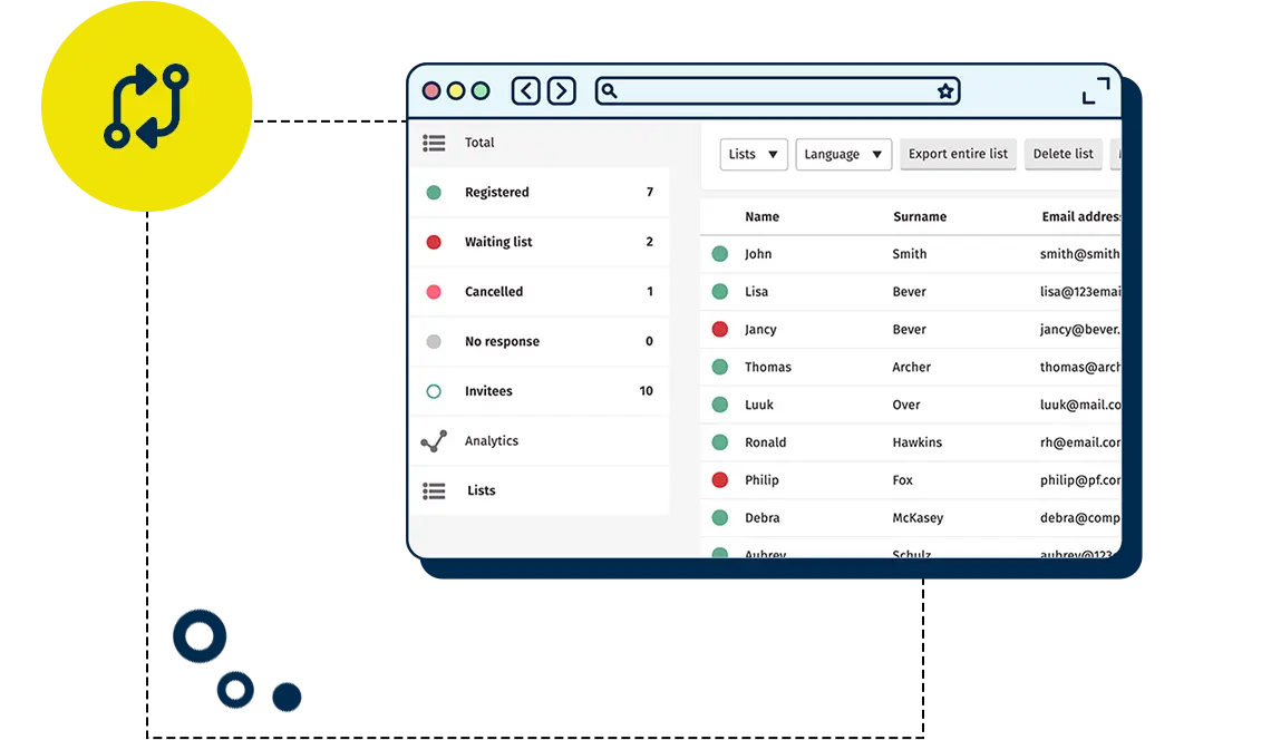Keep registrations organised and clear