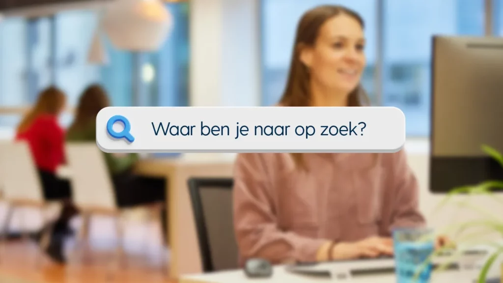 Persoon gebruikt site search om te vinden wat ze zoekt